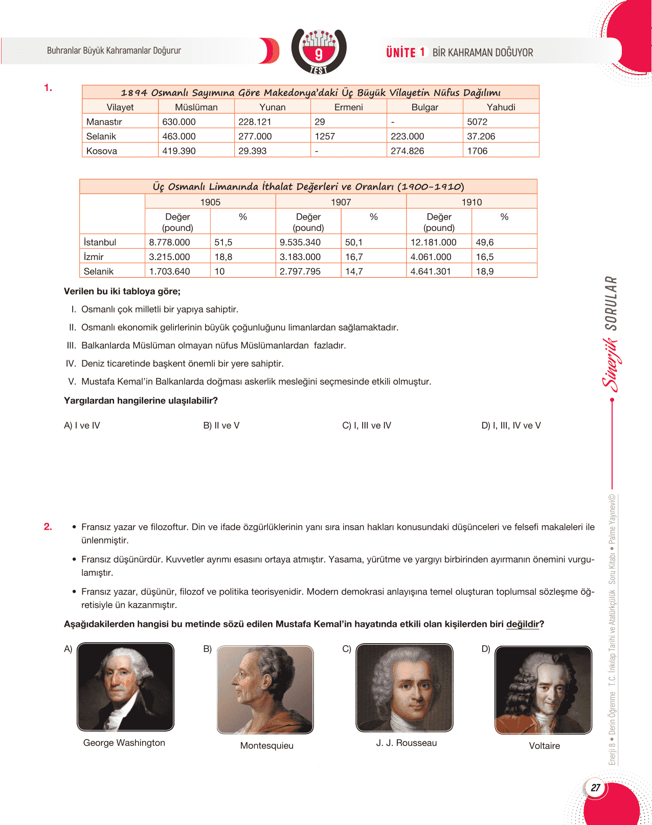 8 ENERJİ İNKILAP TARİHİ VE ATATÜRKÇÜLÜK SORU KİTABI Palme Yayın Grubu